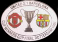 Badge/Pin #2 Final Recopa Europa 1991, Rotterdam, Barça vs Manchester United
